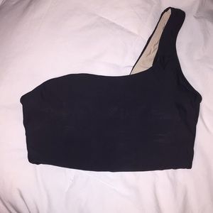 Black one strap swim top